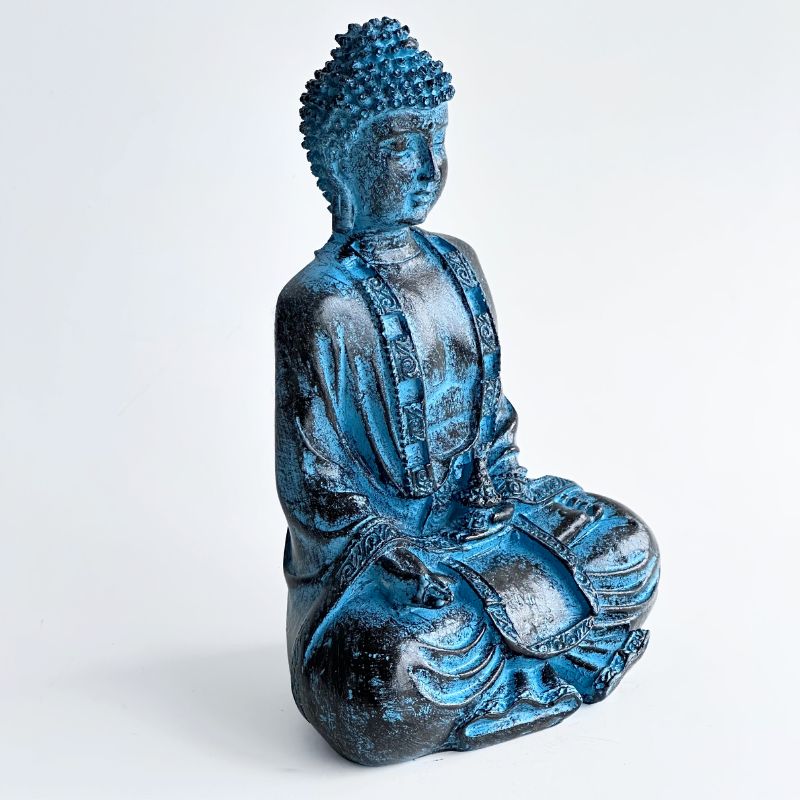 Buda Hindu Resina Azul