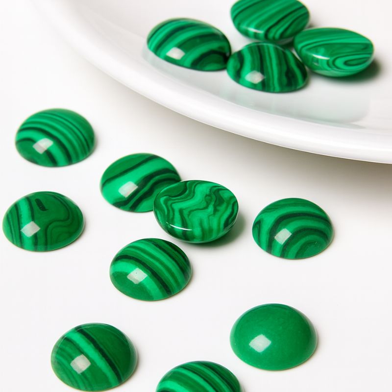 Ombliguera de Piedra 1 cm Malaquita