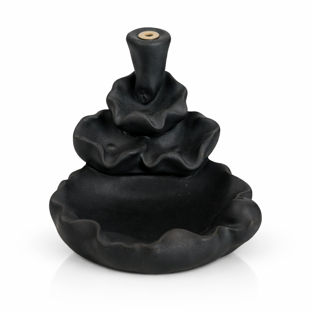 Porta Incienso Cascada Black Flower