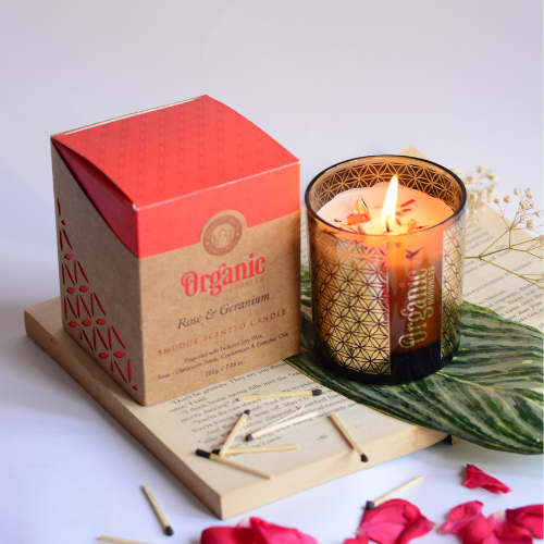Vela Rosa y Geranio Organic Goodness