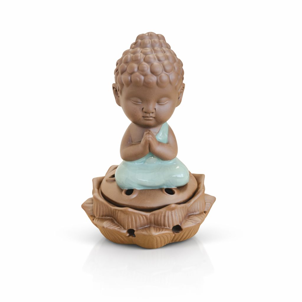 Porta Incienso en Cono Buda Meditación Azul