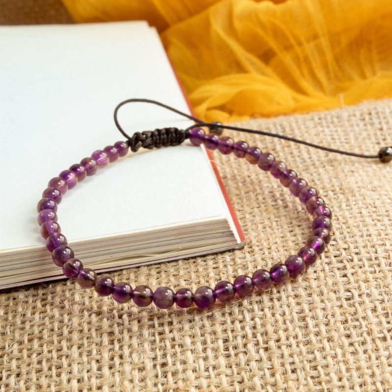Pulsera Ajustable Amatista 4mm