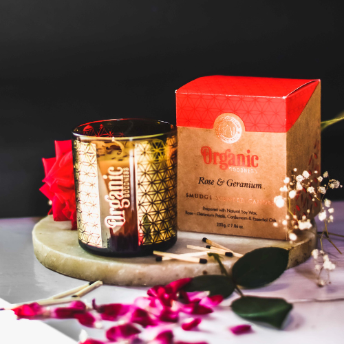 Vela Rosa y Geranio Organic Goodness