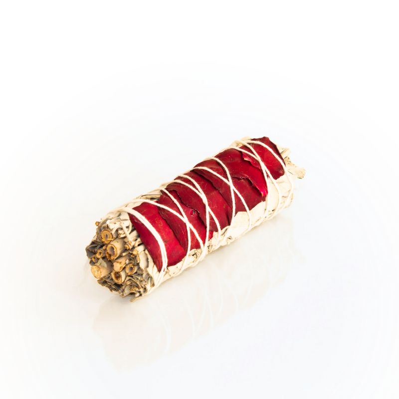 Sahúmo de Salvia Blanca con Pétalos de Rosa