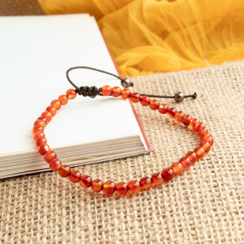 Pulsera Ajustable Cornalina 4mm