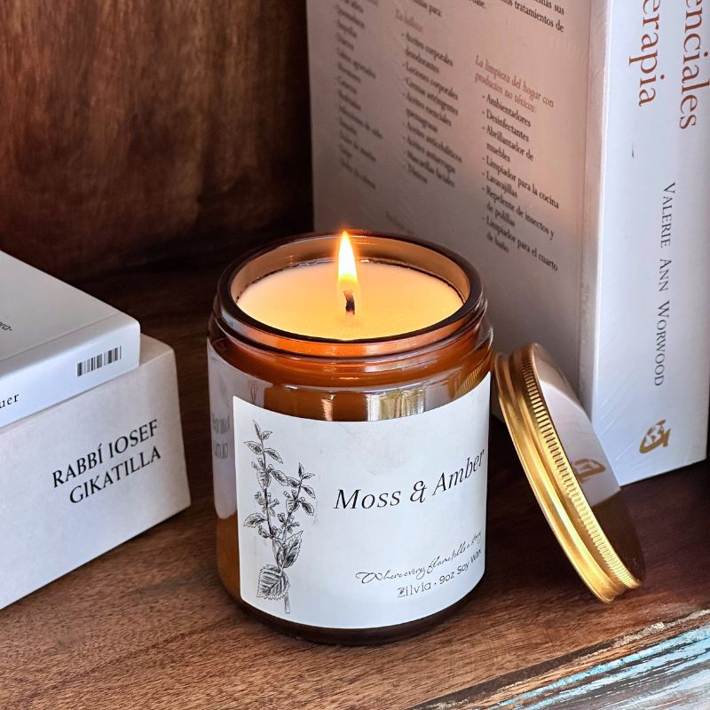 Vela Cera de Soya Musgo y Ámbar