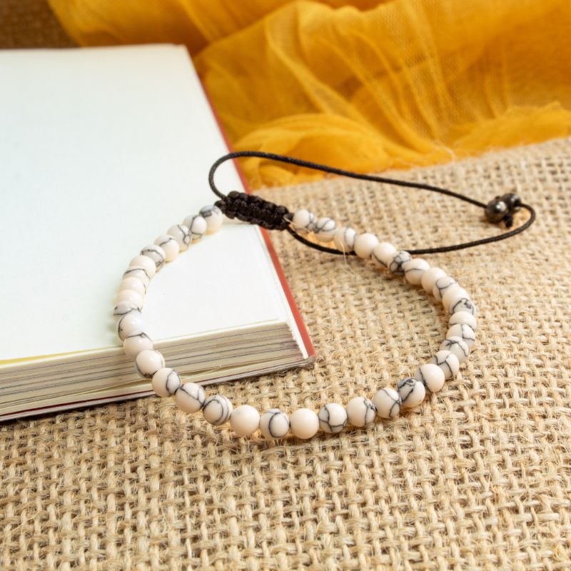 Pulsera Ajustable Howlita 4mm