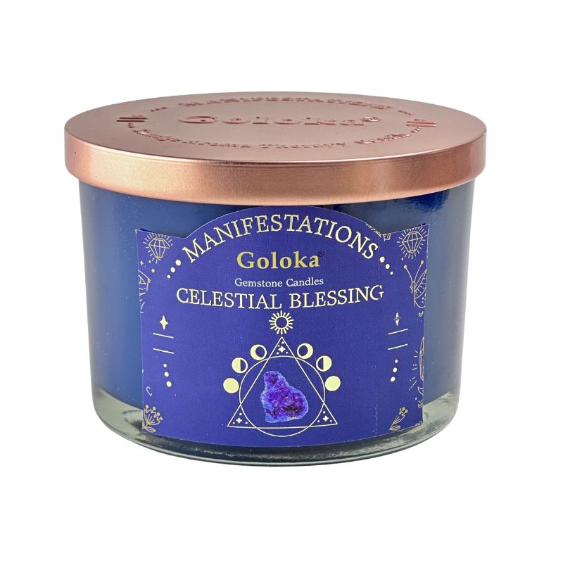 Vela Jazmín con Lapislázuli - Bendición Celestial