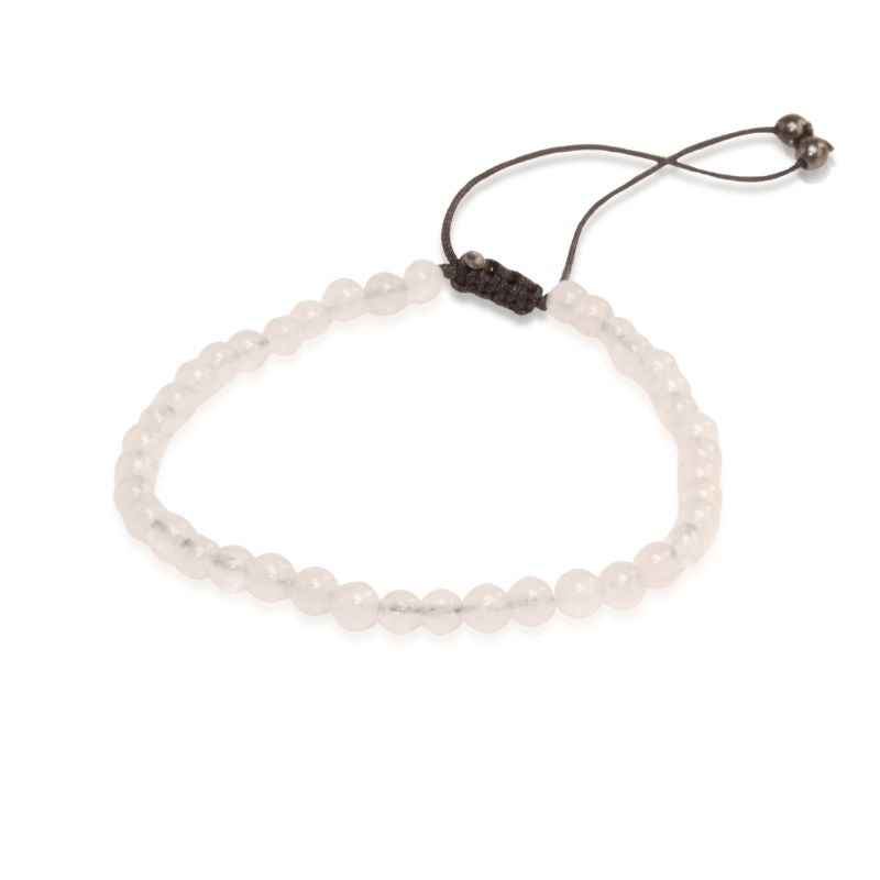 Pulsera Ajustable Cuarzo Blanco 4mm
