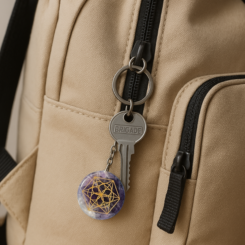 Llavero Piedra Amatista - Mandala