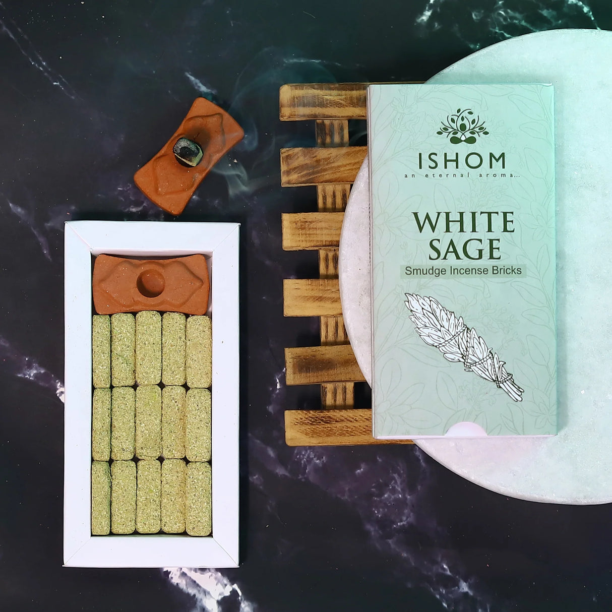 Ladrillos de Incienso Salvia Blanca