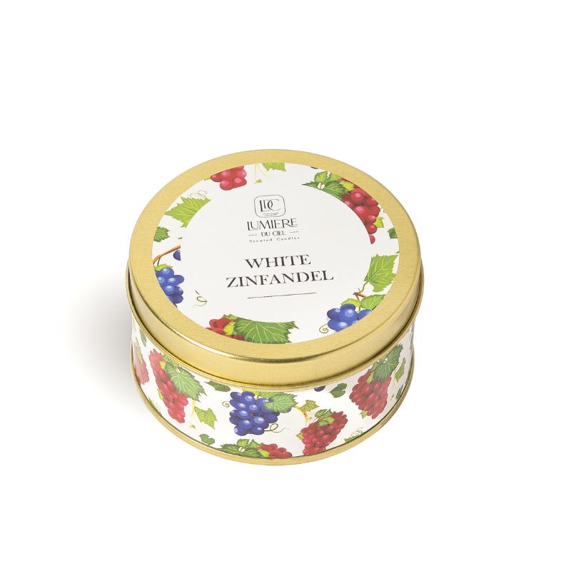 Vela Metal Uvas Blancas