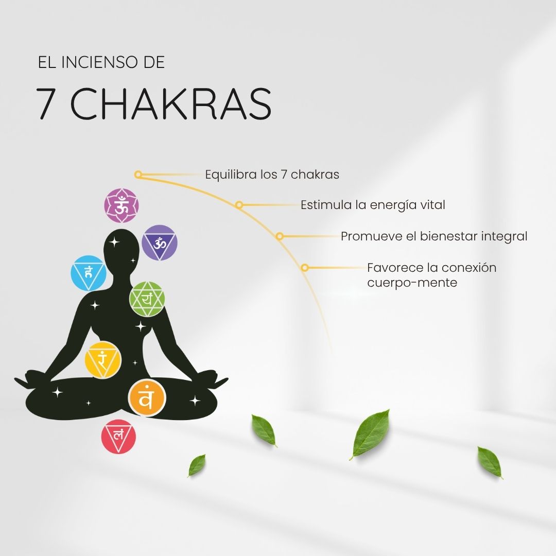 Incienso Boho 7 Chakras con Cuarzo Rosa