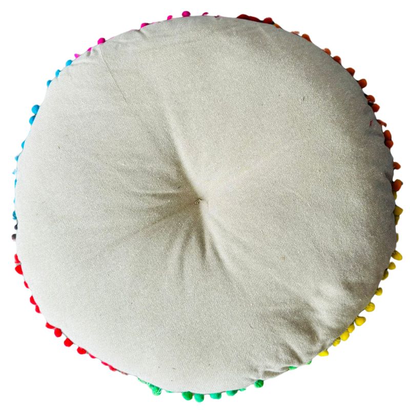 Cojin Multicolor Boho Redondo Chico