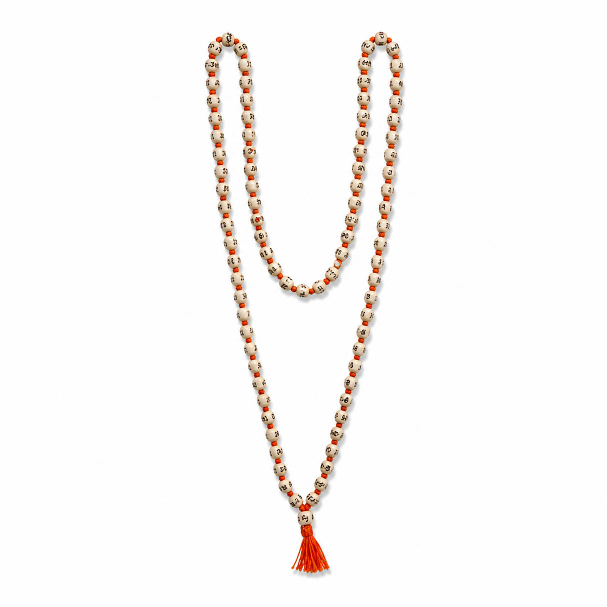 Japa Mala Anudada Naranja Bendicion 8mm