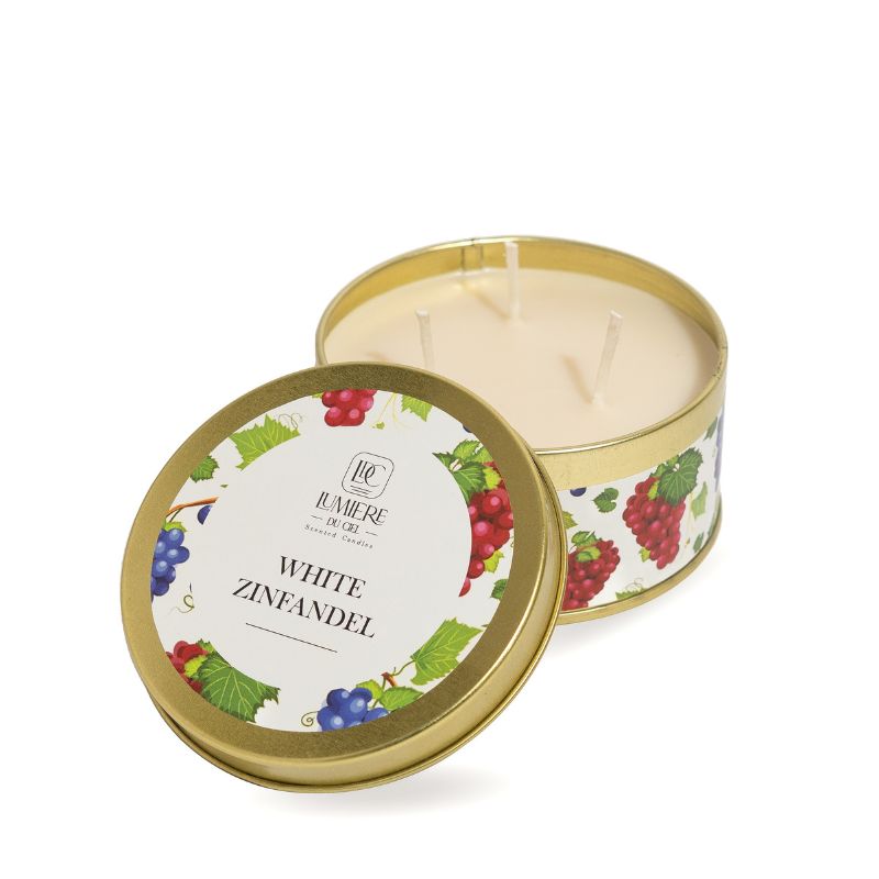 Vela Metal Uvas Blancas