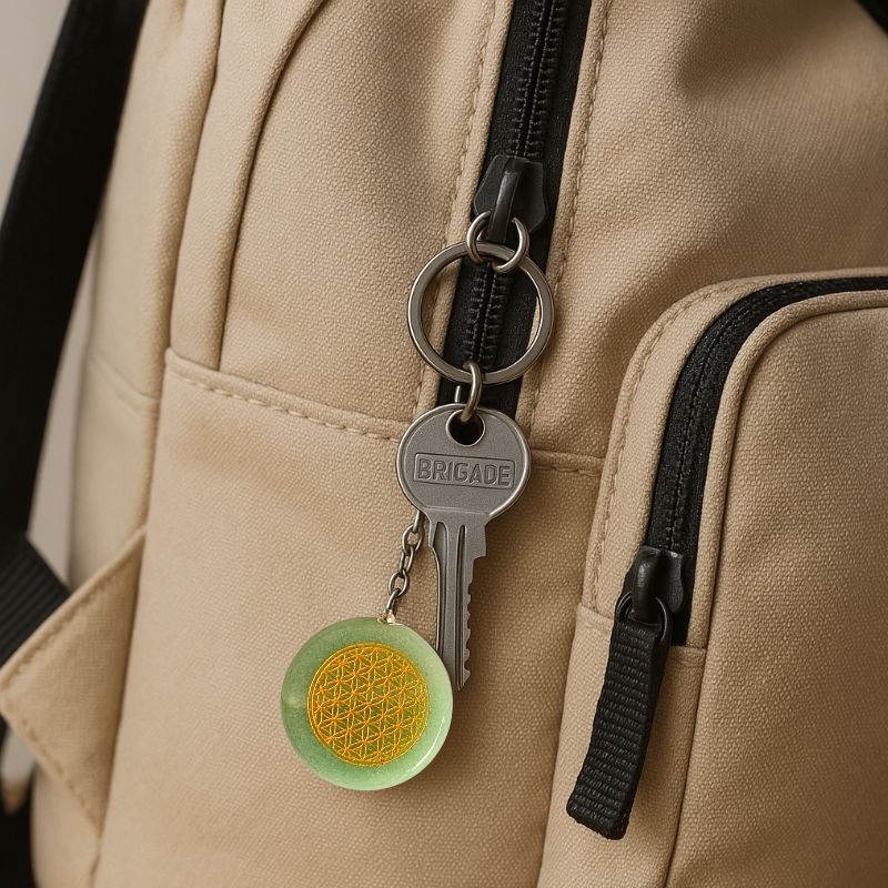 Llavero Piedra Jade - Flor de la Vida