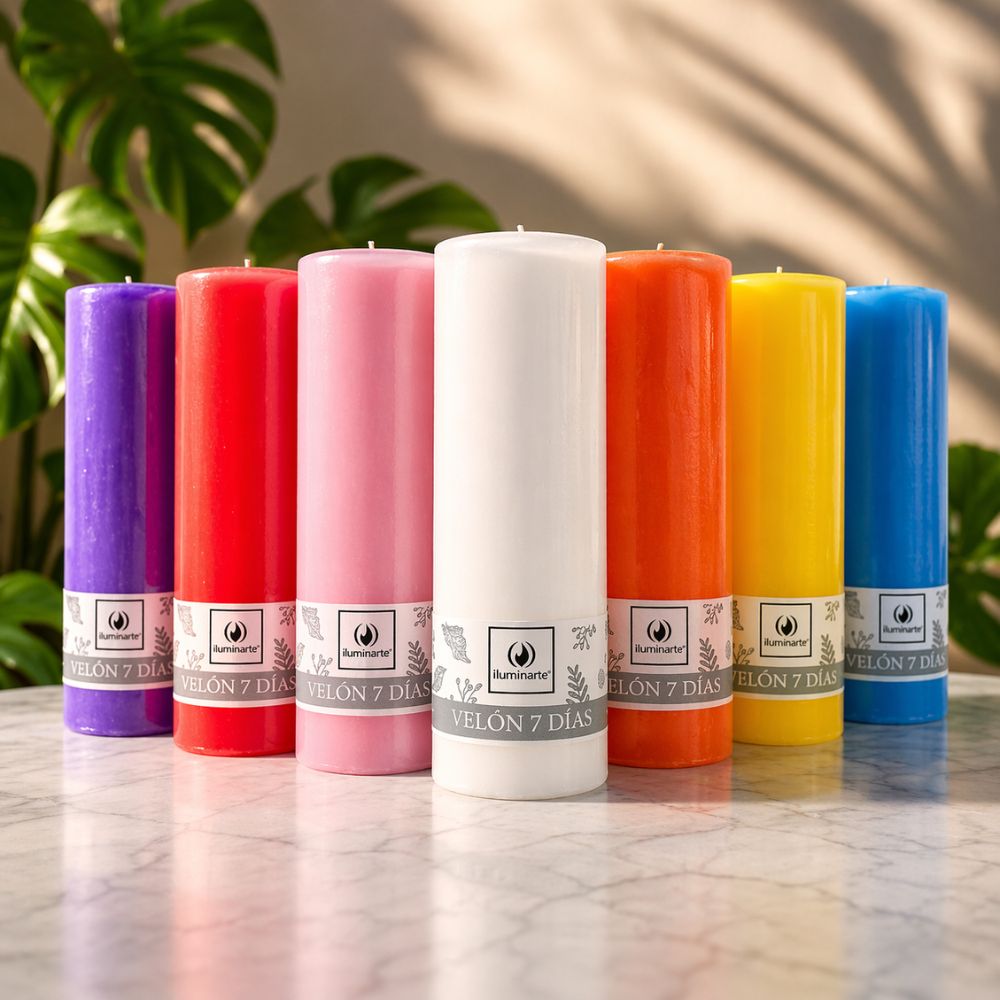 Velón Liso 7 Días Naranja