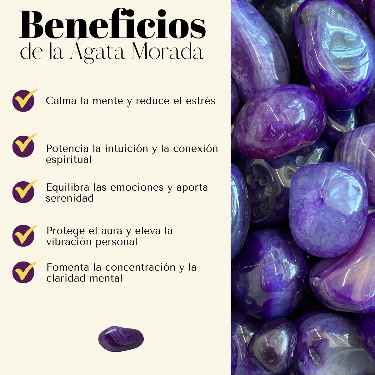 Pulsera Ajustable Ágata Morada 4mm