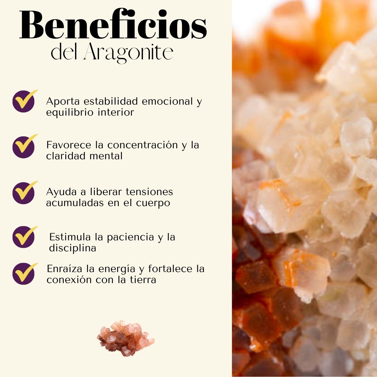 Pulsera Ajustable Aragonite 4mm