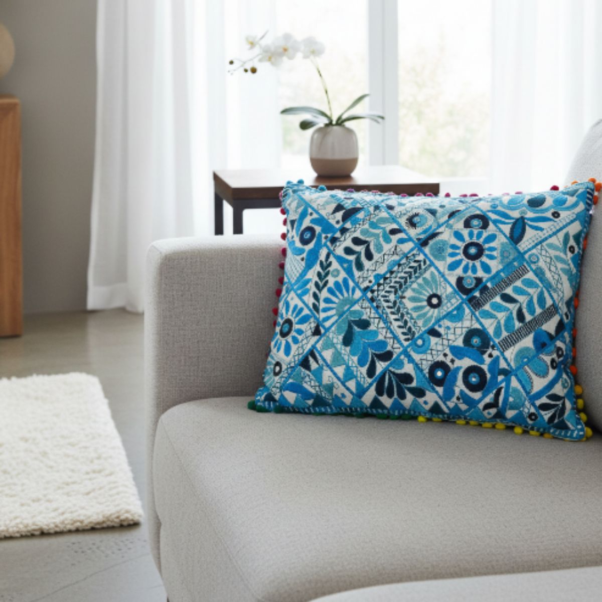 Cojin Celeste Rectangular