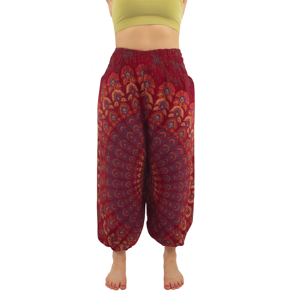 Pantalon Arya Burdeo con Azul