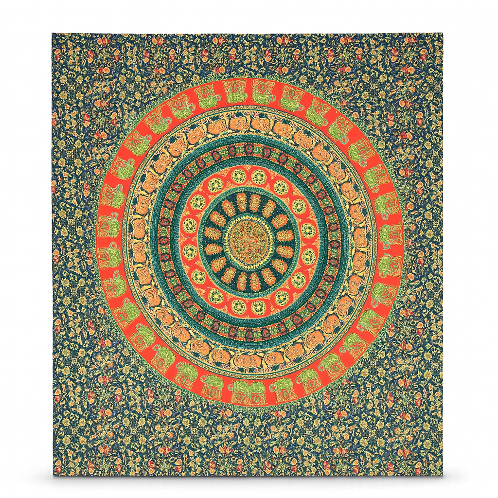 Cubrecama 2 Plaza Animales Verde Naranja