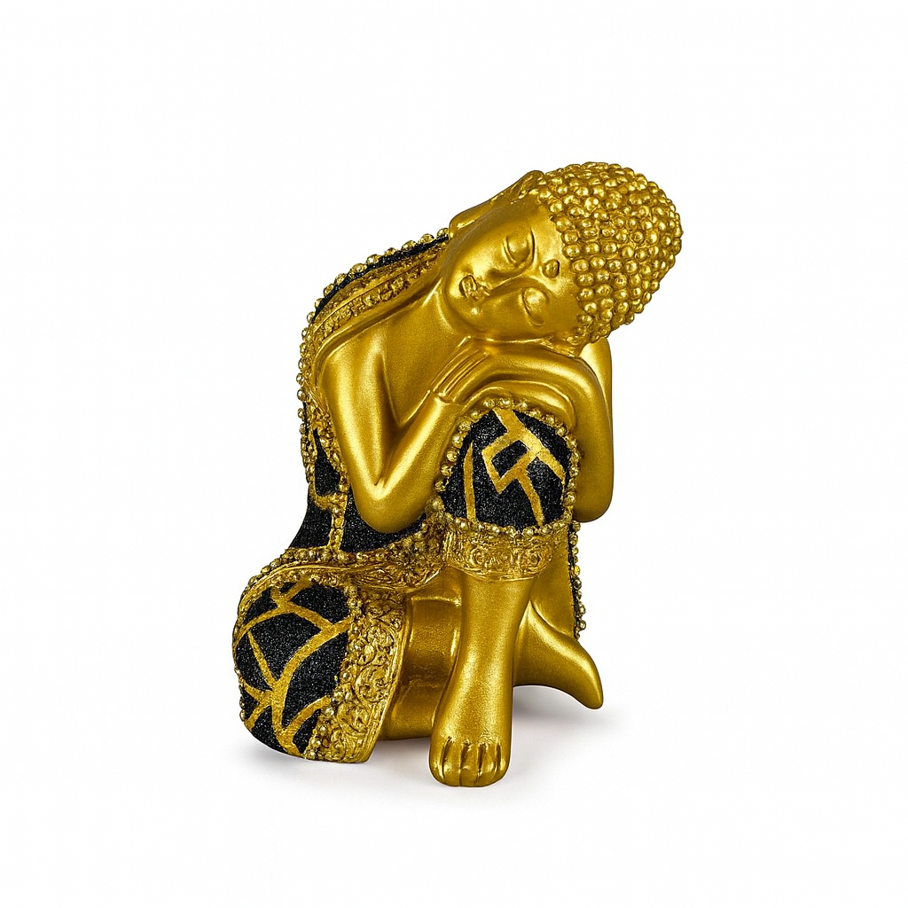 Buda Siddharta Dorado con Negro Pequeño