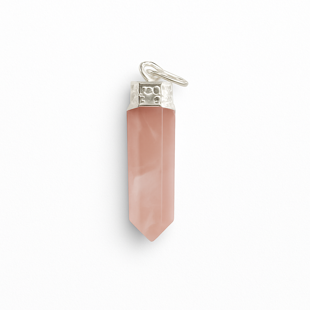 Colgante de Punta Cuarzo Rosa 4 cm
