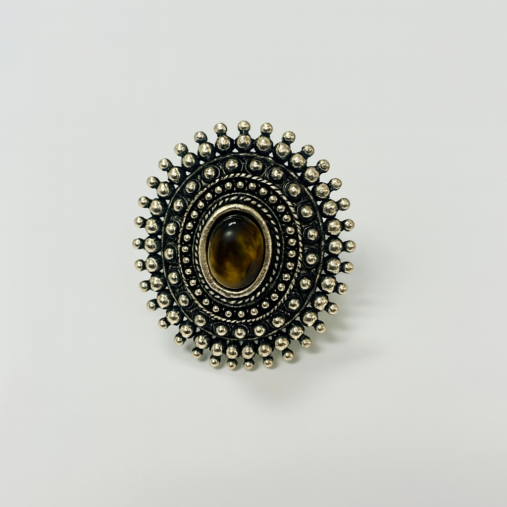 Anillo Tribal Silver Ojo de Tigre