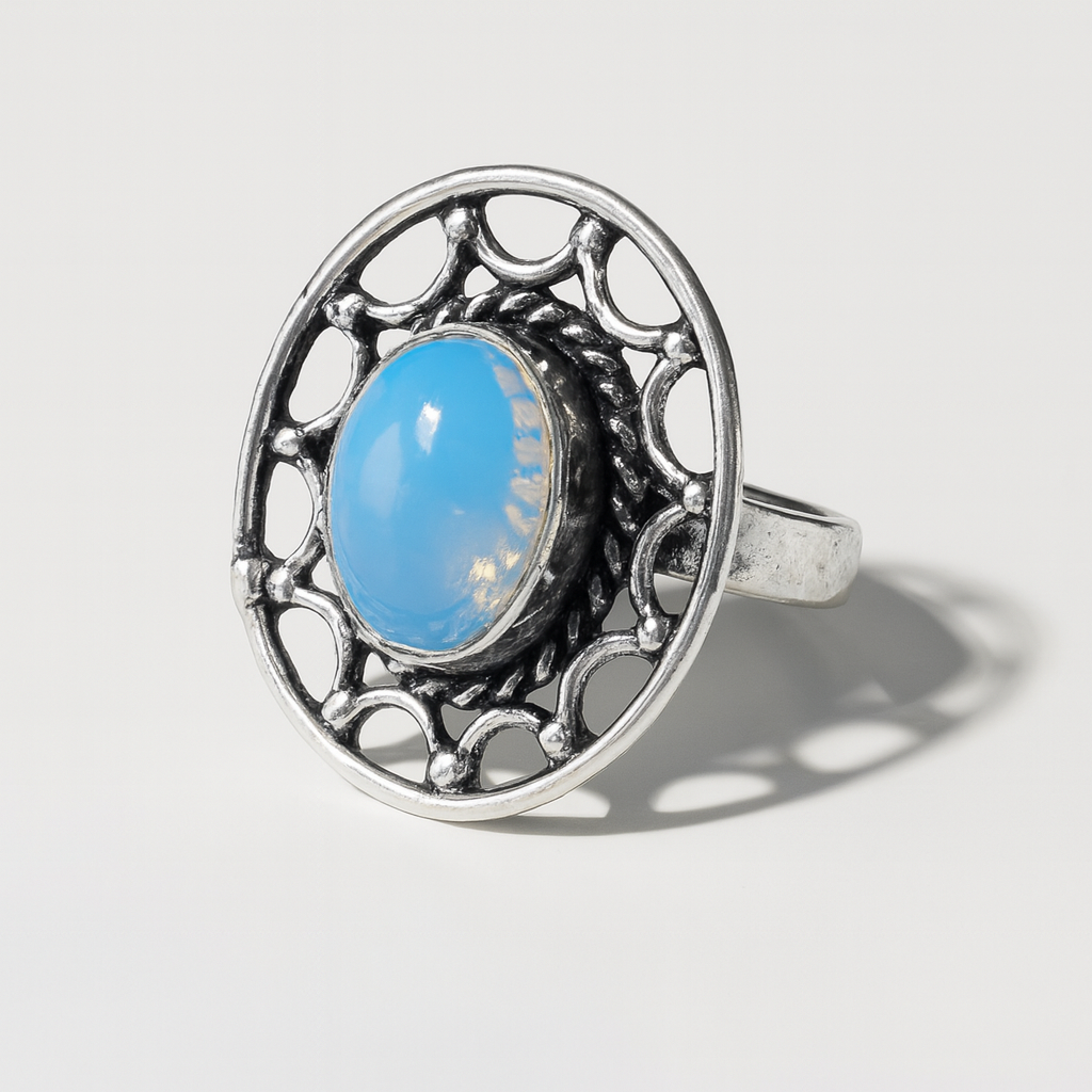 Anillo Oeuf Silver Piedra Luna