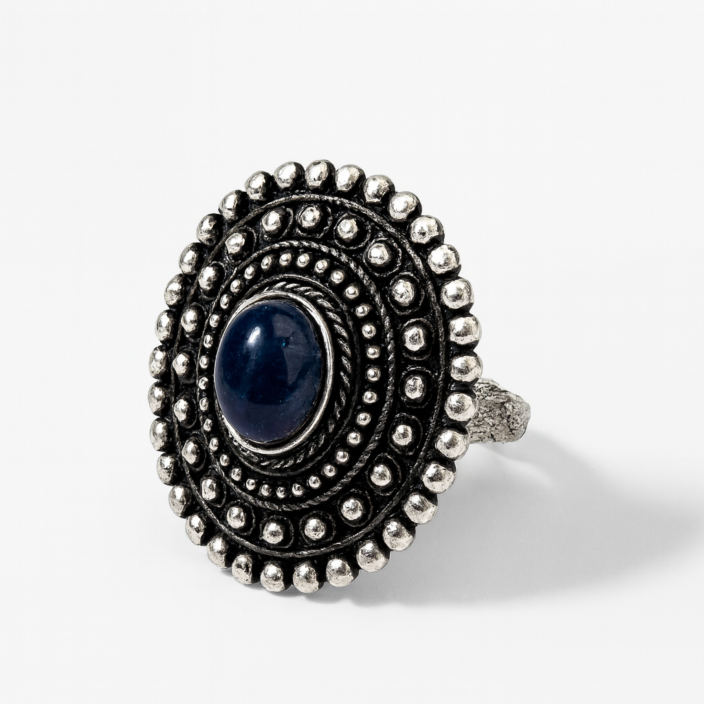 Anillo Tribal Silver Lapis Lazuli