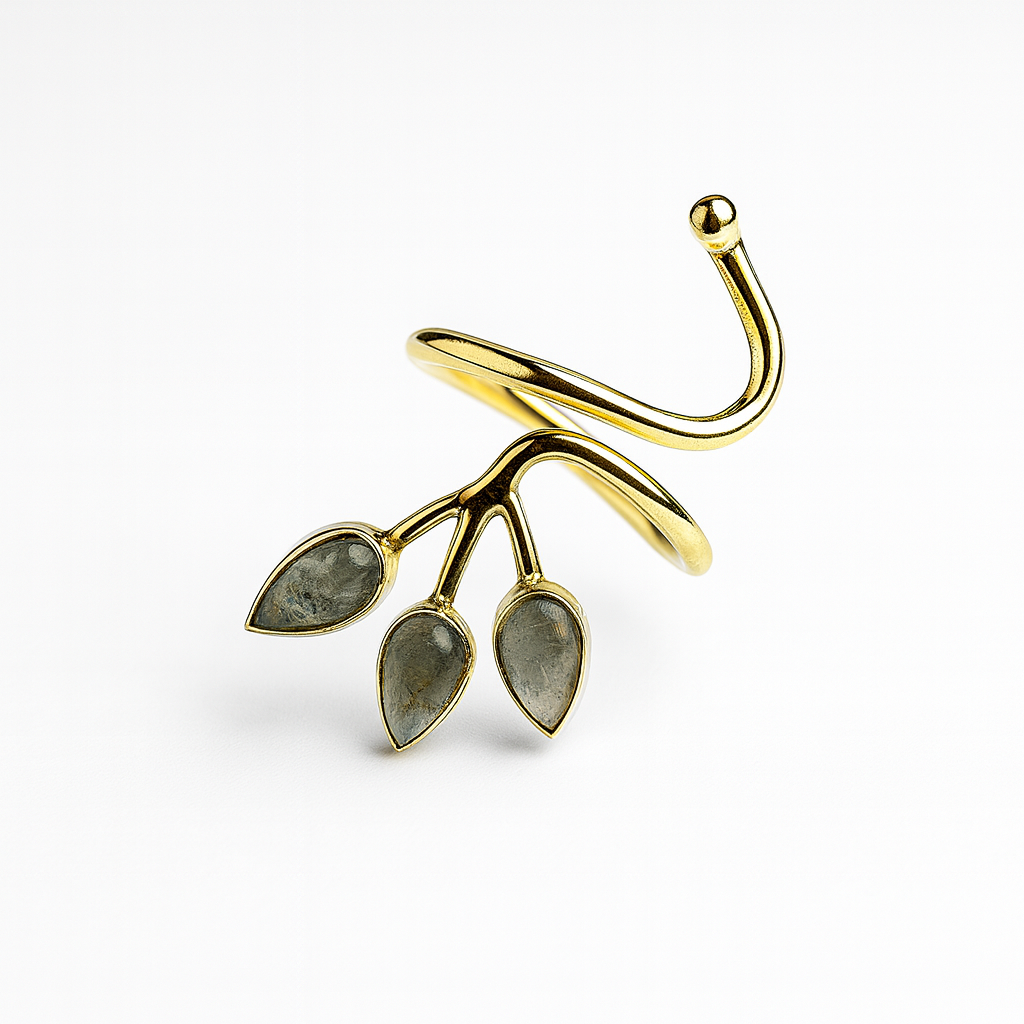 Anillo Hoja de la Vida Labradorita