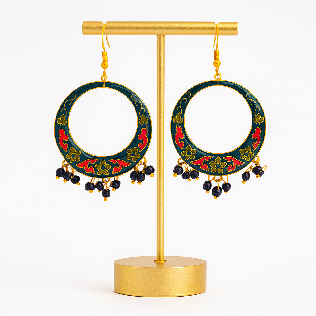 Aros Dark Blue Green Flower