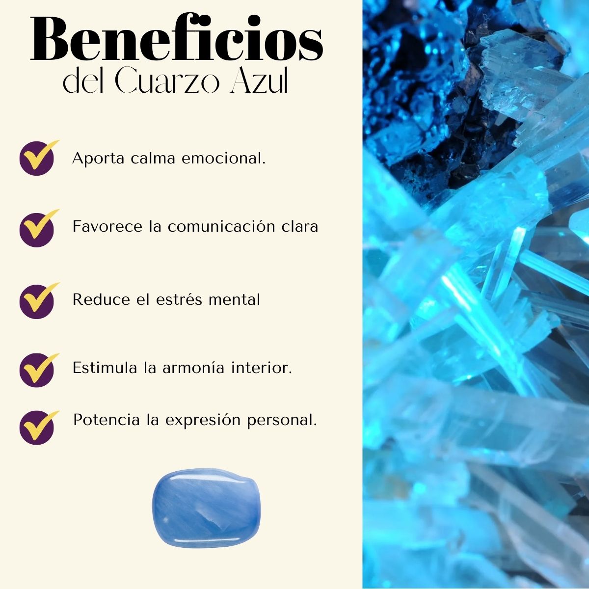 Pulsera Cuarzo Azul 6mm