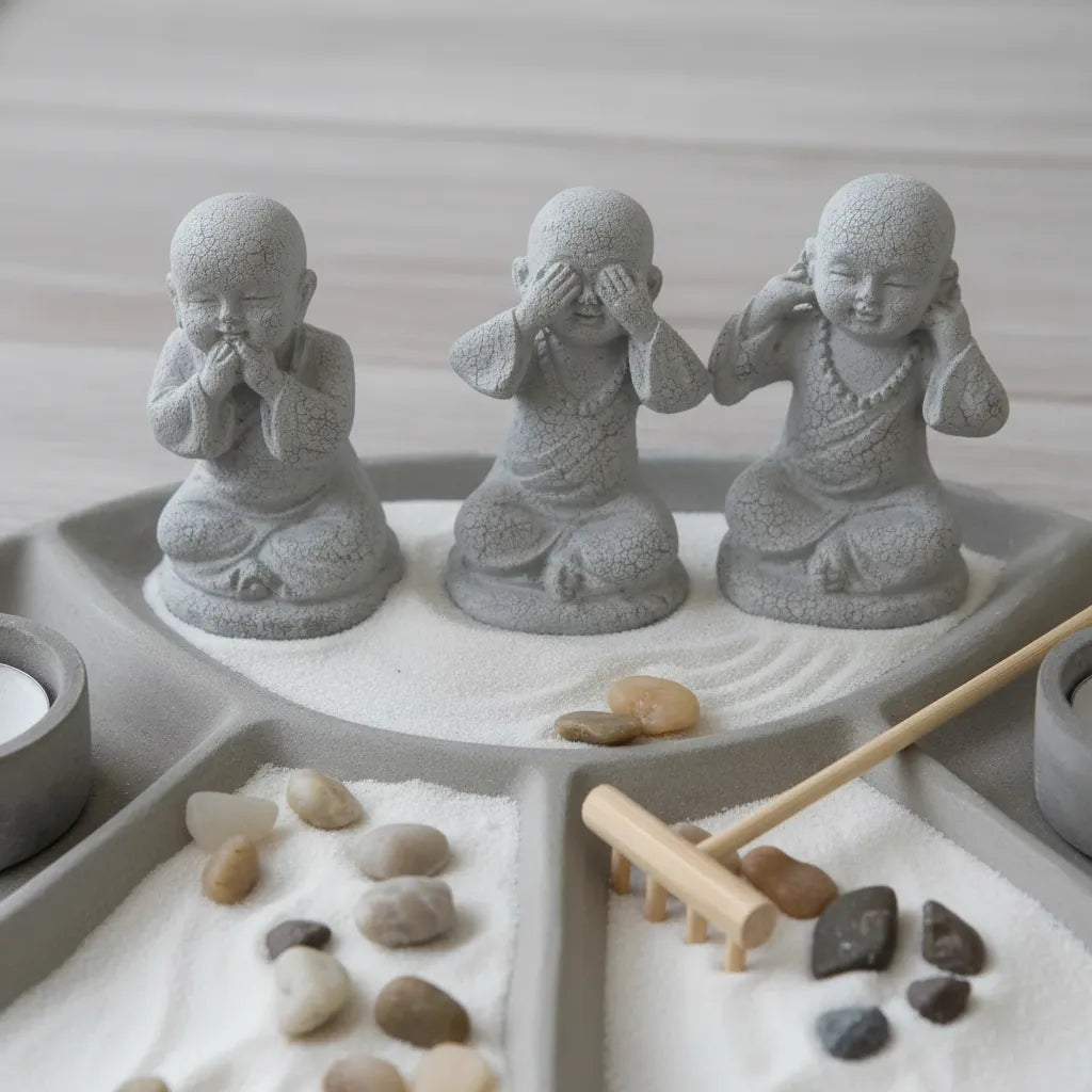 Jardin Zen Monjes Ciego Sordo Mudo