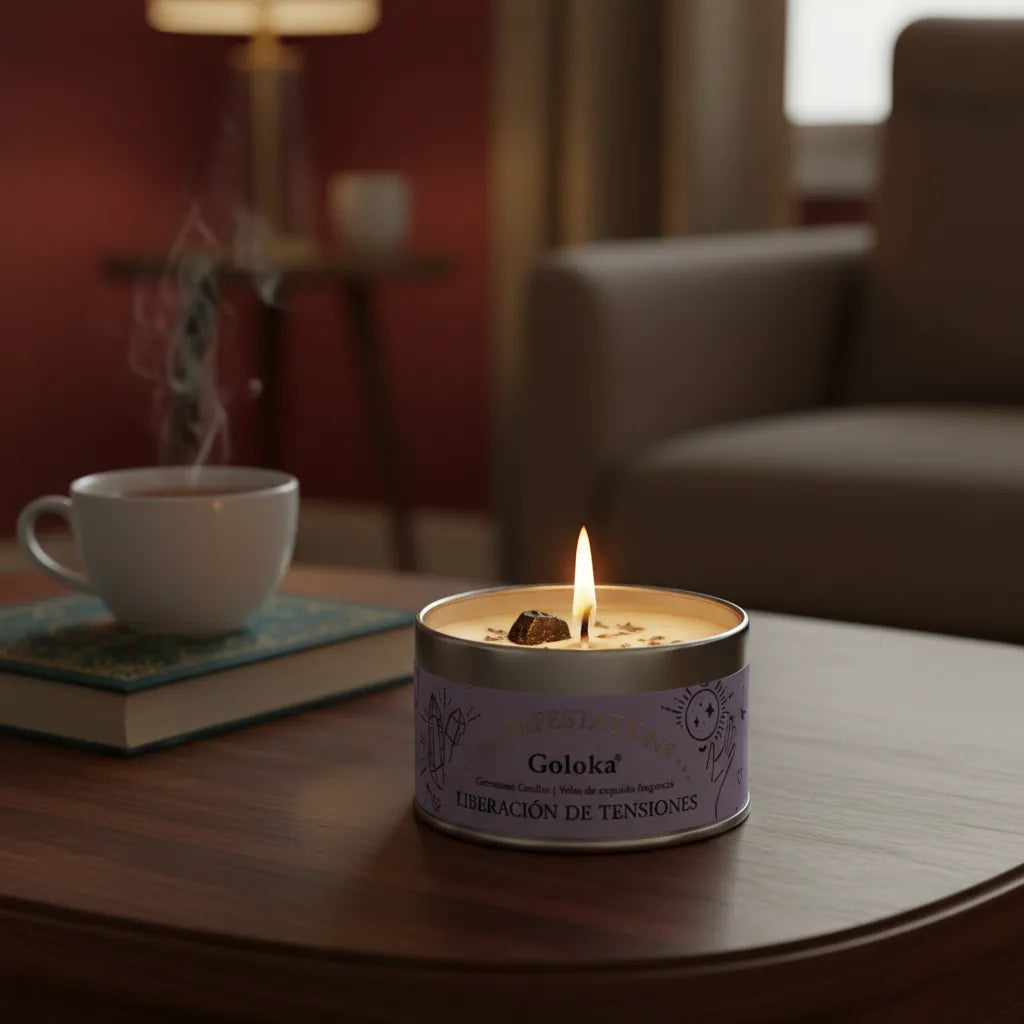 Vela Tarro Lavanda con Turmalina Negra