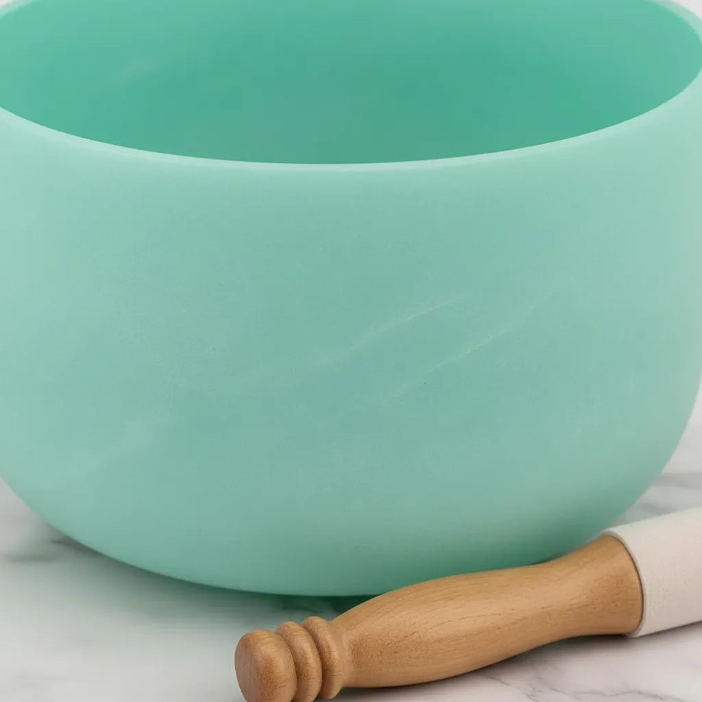 Cuenco Tibetano Cuarzo Verde 12 Pulgadas Nota FA