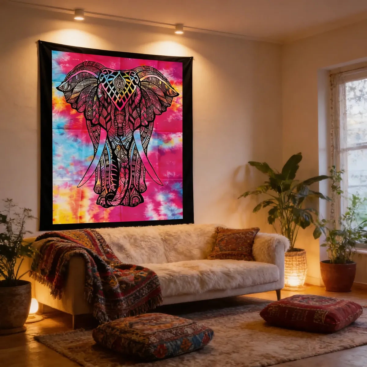 Tapiz Mural Elefante Multicolor