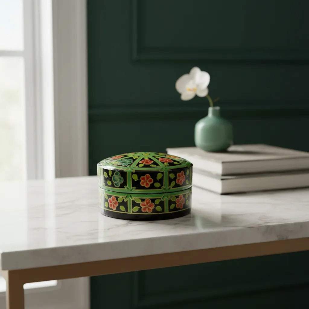 Cajita de Sueños Redonda Clavel