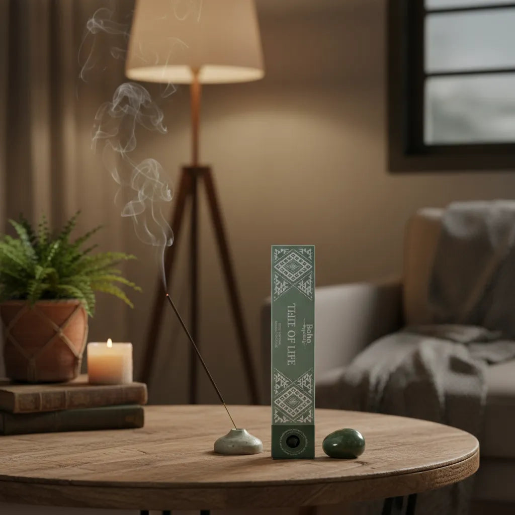 Incienso Árbol de la Vida con Jade Verde