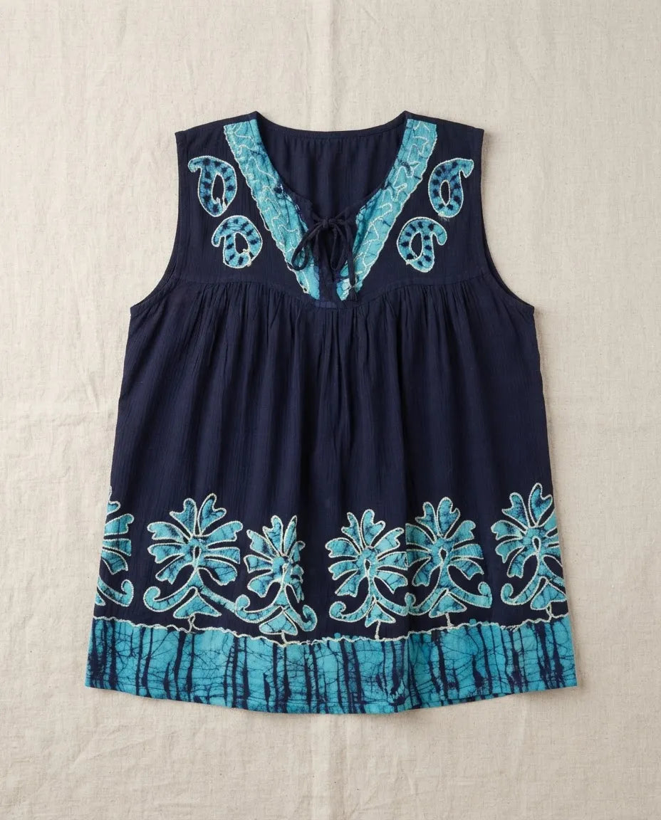 Blusa Darpita Azul Marino con Celeste