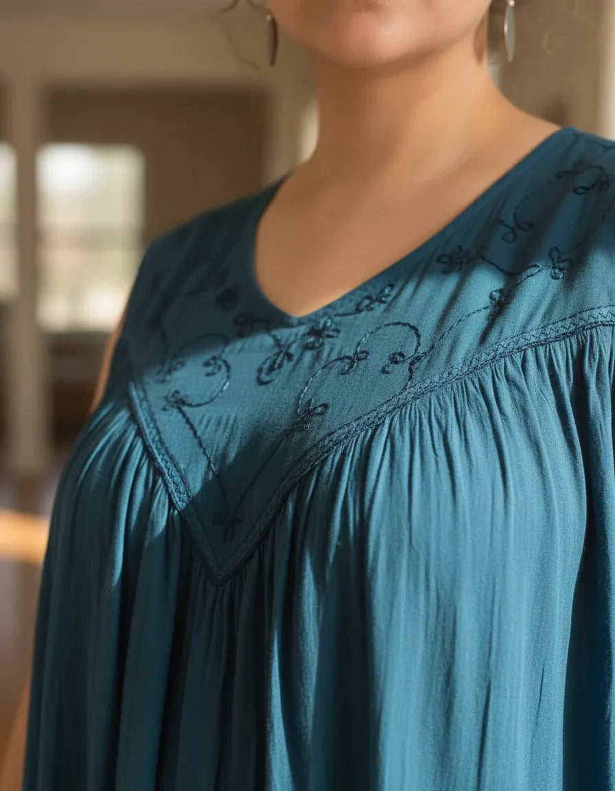 Blusa Vestido Charita Azul