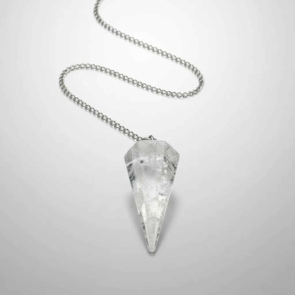 Péndulo Pirámide Cuarzo Cristal Grande