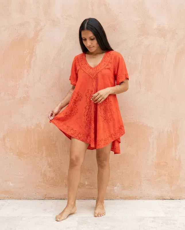 Blusa Vestido Dipti Salmon