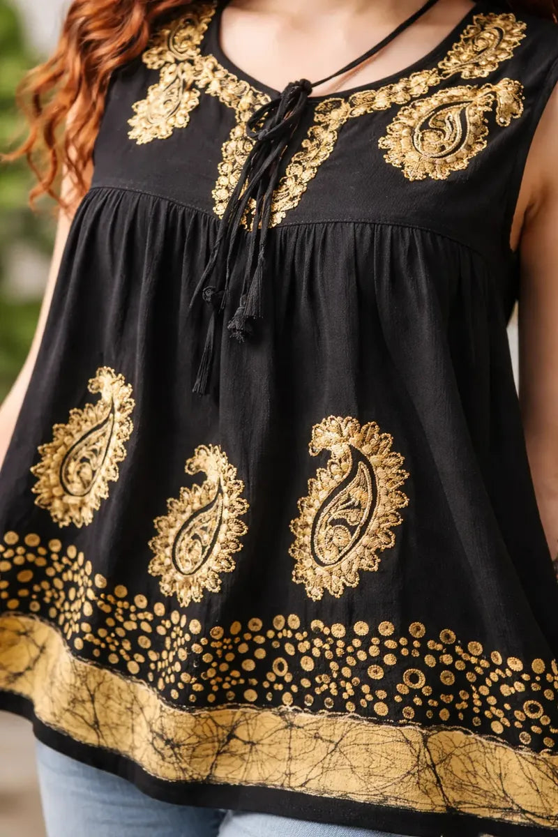 Blusa Dayita Negro con Amarillo
