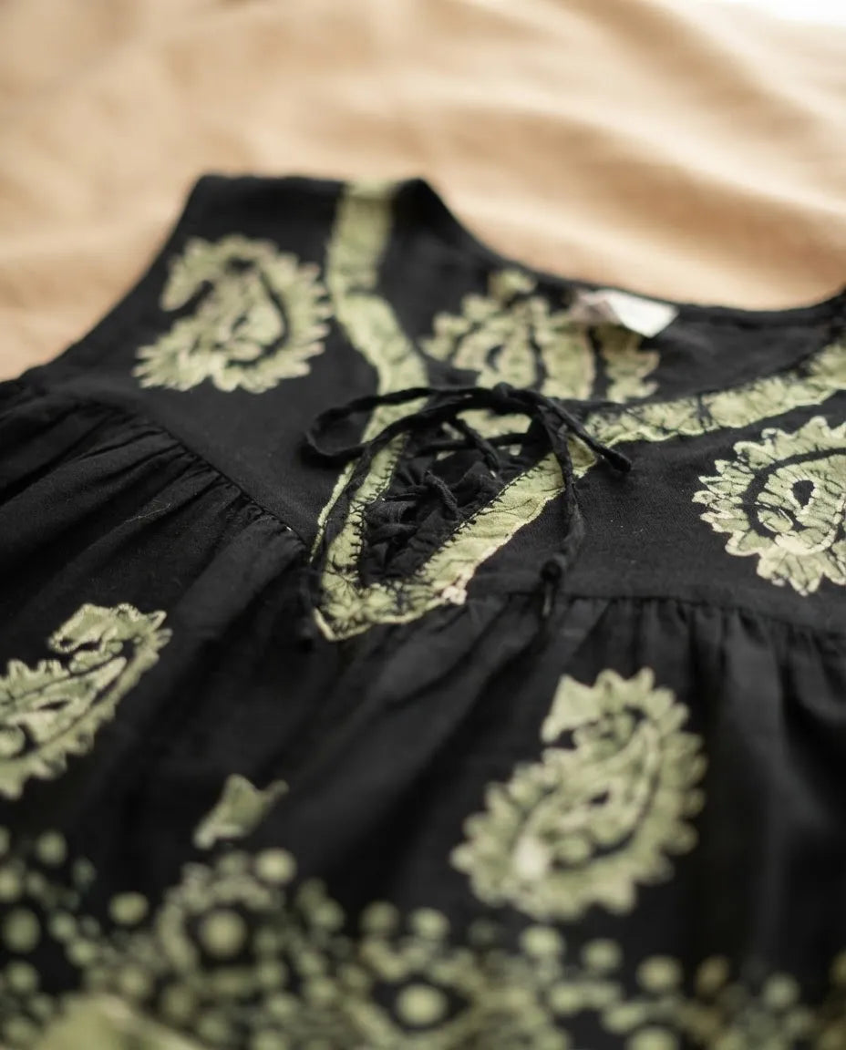 Blusa Dayita Negro con Verde