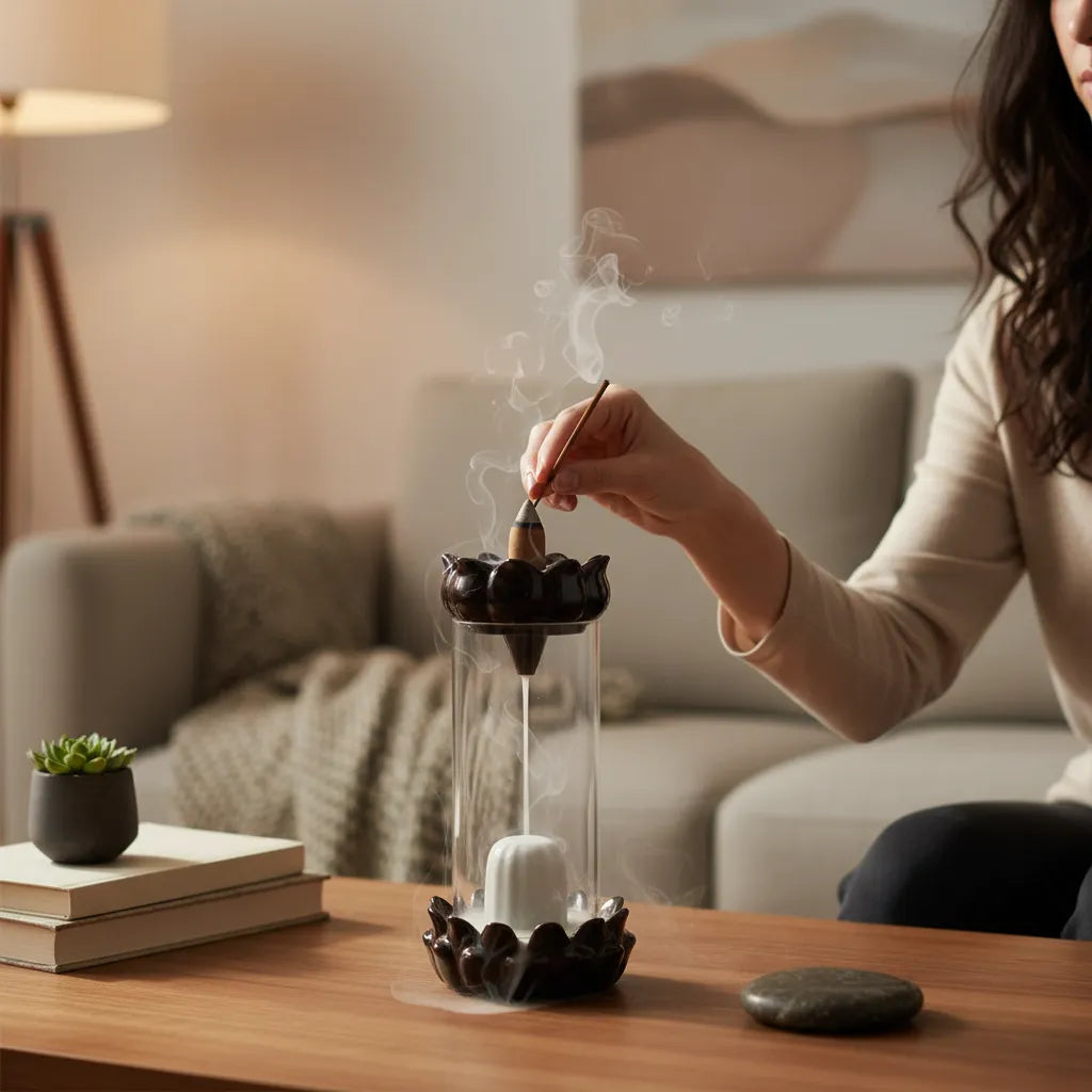 Porta Incienso Cascada Glass Shivling