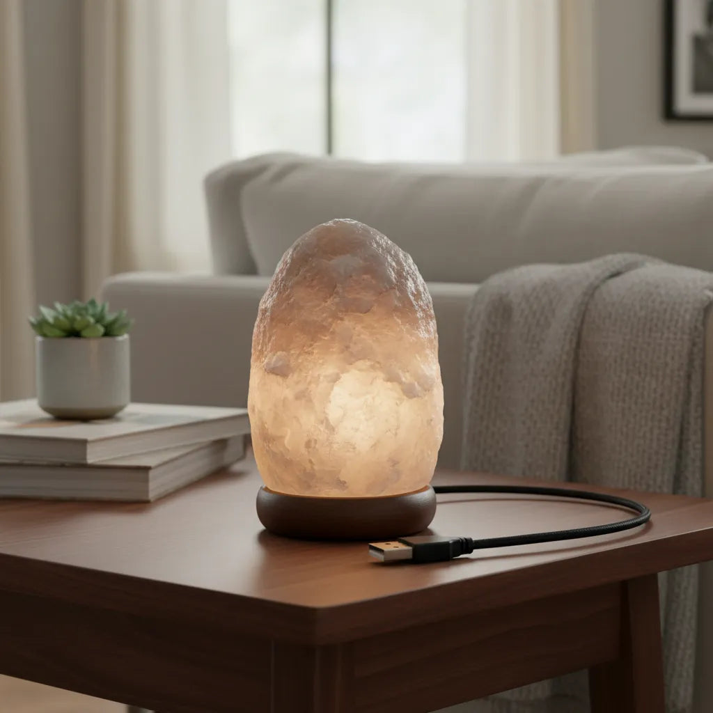 Lampara de Sal Gris del Himalaya Led Mini