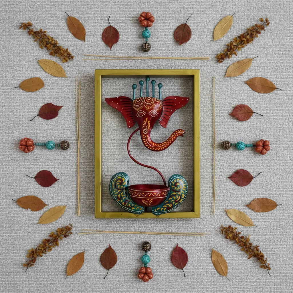Cuadro Porta Vela Tribal Elephant